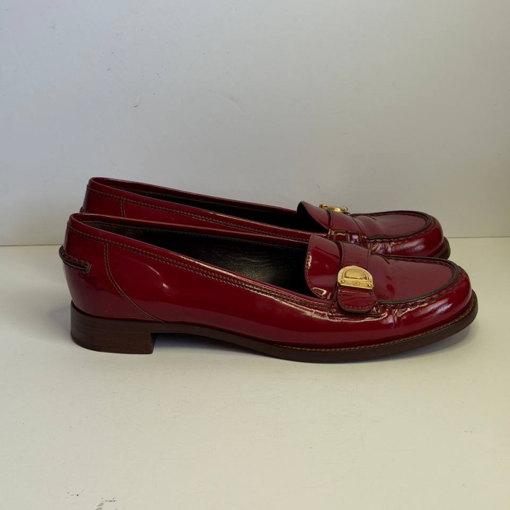 Louis Vuitton Red Patent Leather Loafers Size 36